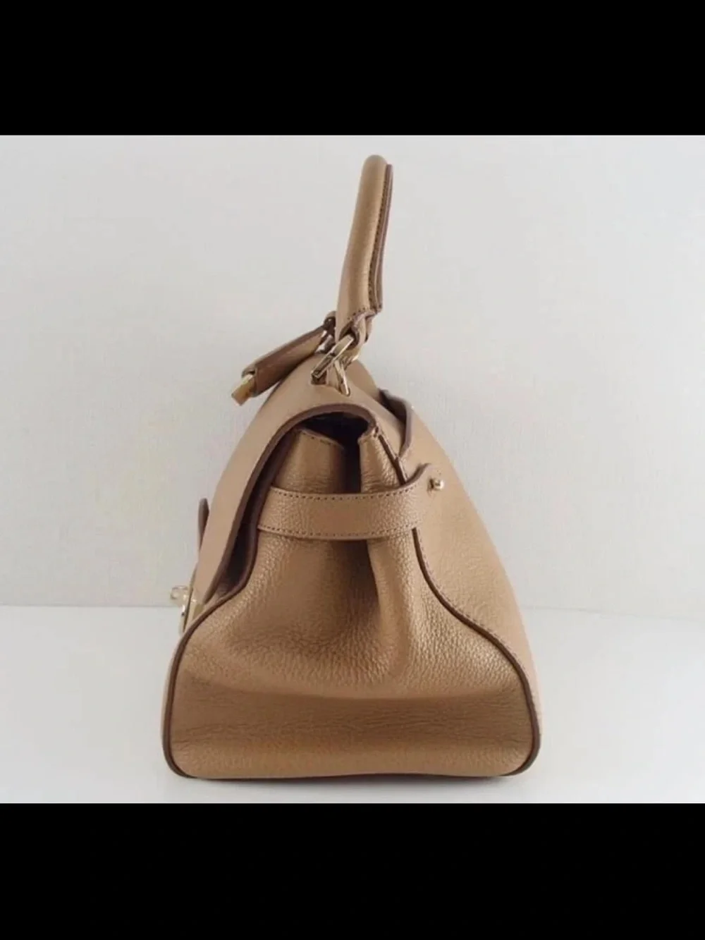 Mulberry Camel Brown Leather Top-Handle Satchel with Strap